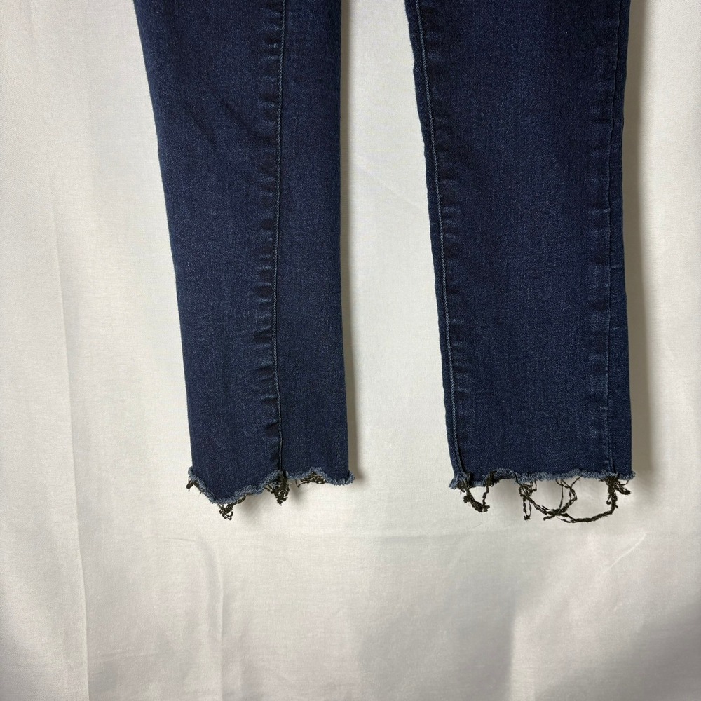 Free People High Rise Jegging Dark Wash Skinny Jeans Raw Hem Size 25 Blue Denim - Picture 5 of 6